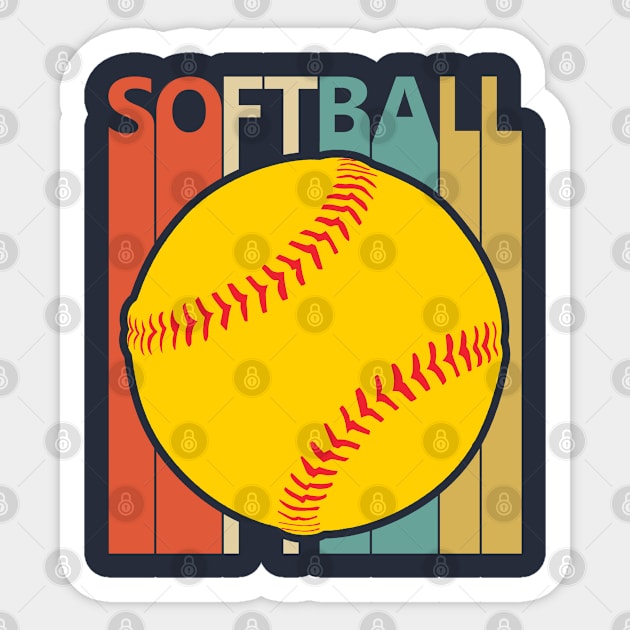 Vintage Softball Player Gift Sticker by GWENT